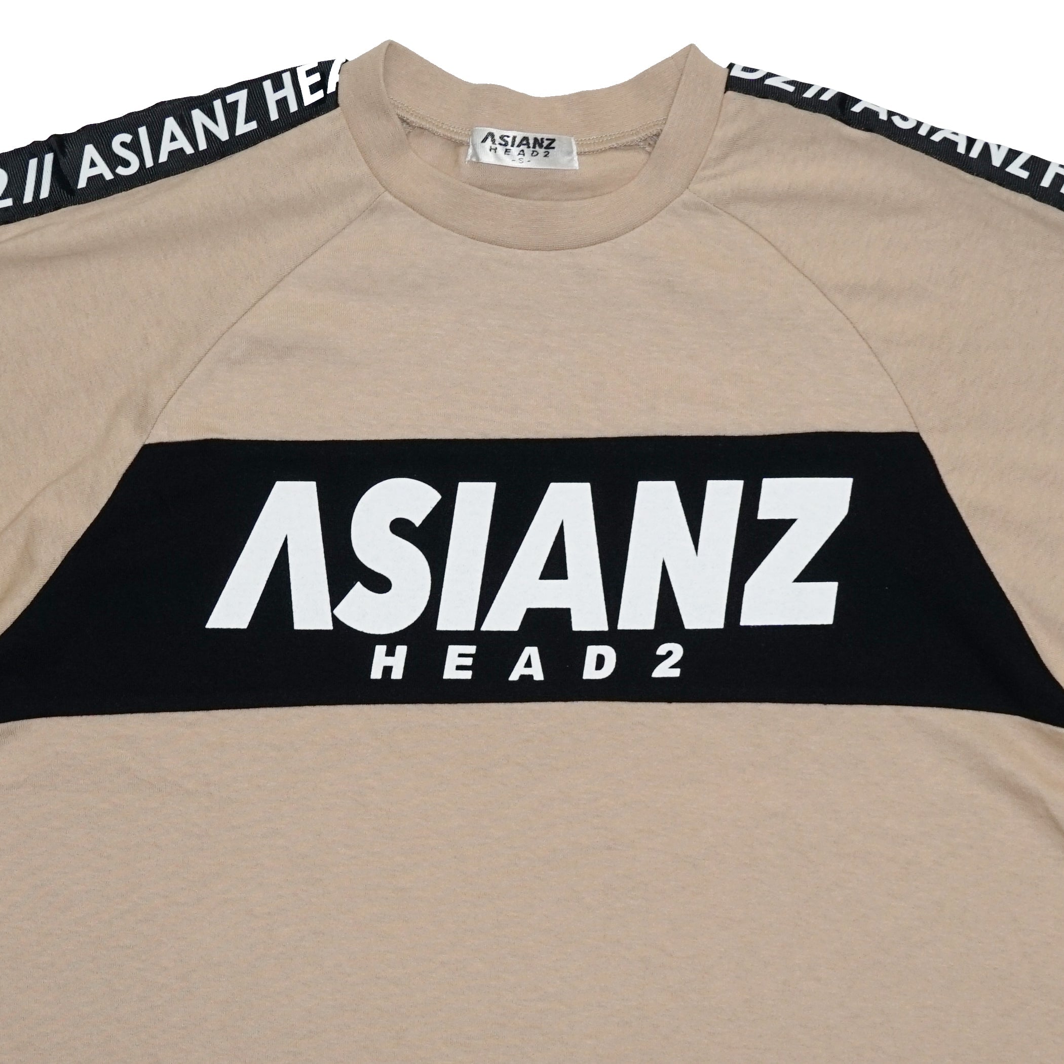 (セール商品) ASIANZ HEAD2 フロント切替袖ロゴラインTシャツ キッズウェアー