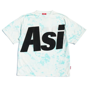 ASIANZ LIMITED ビックロゴプリント カスタムTシャツ  Lサイズ(ホワイト/ブルー)